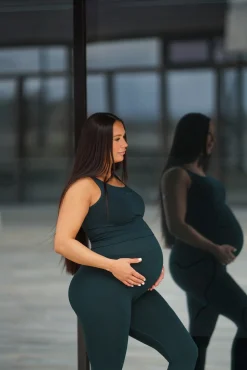 BASE Maternity Tights - Sea Green
