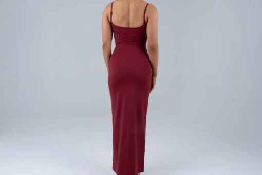 Shape long dress Burgundy