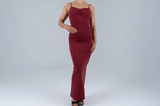 Shape long dress Burgundy