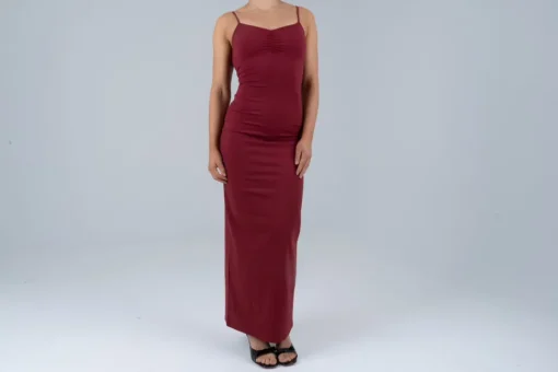 Shape long dress Burgundy